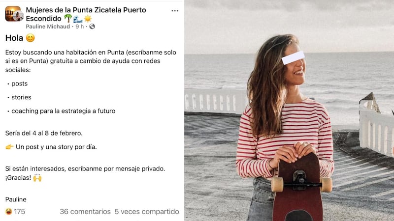 Extranjera desata polémica al pedir alojamiento gratis en Zicatela, a cambio de “ayuda en redes”