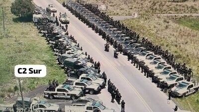 También hay elementos de la Guardia Nacional y del Ejército