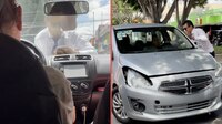 VIDEO: Chofer de app provoca choque y huye con el afectado en su cofre