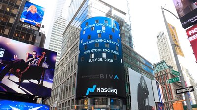 BIVA fue felicitada por el Nasdaq en Nueva York.