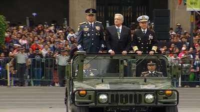 El presidente Andrés Manuel López Obrador en el Zócalo capitalino