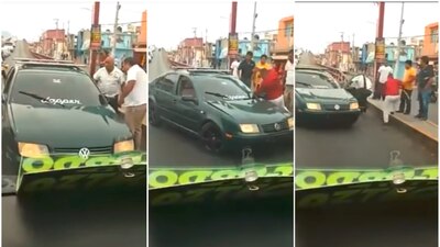 El conductor salió huyendo