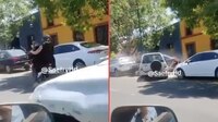 VIDEO: Mujer embiste a motociclistas en Querétaro en aparente conflicto vial