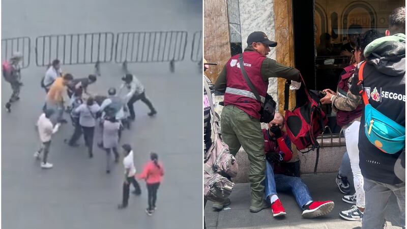 VIDEO: Comerciantes se enfrentan a empleados del Gobierno de la CDMX en el Zócalo