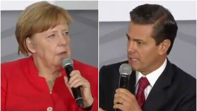 Ambos mandatarios participaron en un foro que se realizó en el Museo Interactivo de Economía