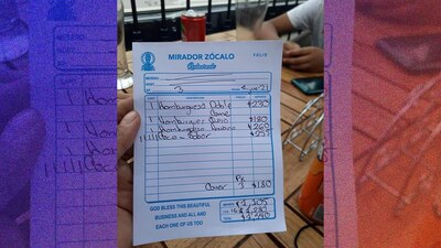En redes sociales, circuló una imagen de una nota con precios excesivos