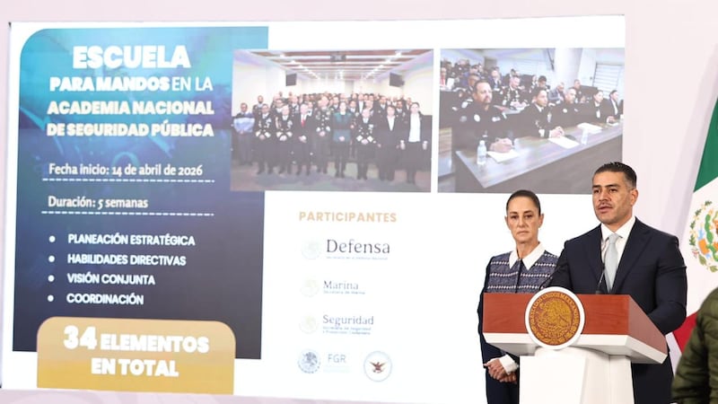 Sheinbaum y Harfuch anuncian nueva Escuela de Mandos para profesionalizar policías mexicanos