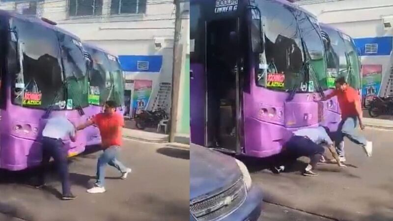 ¡Por pasaje! Choferes del transporte público de la CDMX se agarran a golpes en plena avenida