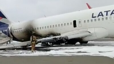 Un avión de la línea LATAM sufrió un accidente al aterrizar en Lima
