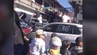 En las calles circularon camionetas rotuladas con las siglas CJNG