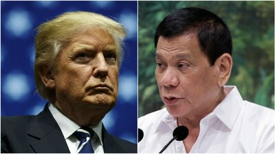 El presidente electo estadounidense, Donald Trump (izq.) y el presidente filipino, Rodrigo Duterte