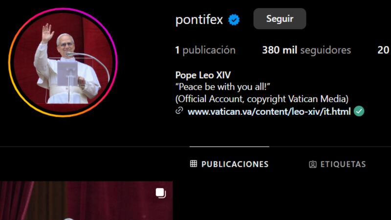 ¡Qué moderno! El Papa León XIV se ‘estrena’ en Instagram