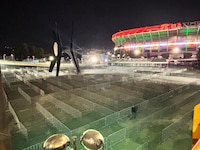 ¿Qué tan larga será la fila? Así se ven las vallas para ingresar al Estadio Azteca