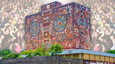El edificio de la biblioteca central de la UNAM es uno de los emblemas de la máxima casa de estudios