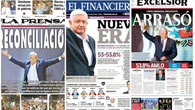 Así retrataron el triunfo de AMLO en los periódicos