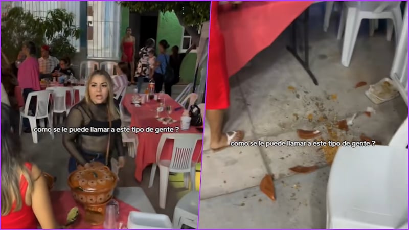 VIDEO: Mujer se enoja por un taco y como venganza rompe cazuela junto a embarazada