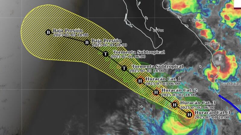 Sigue la trayectoria de ‘Flossie’: ya es Huracán categoría 3