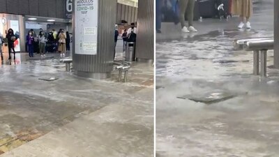 Las coladeras del AICM han sido botadas por la fuerza de la corriente de agua