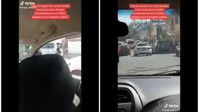 La combi del presunto secuestrador logró huir del lugar sin que nadie le diera alcance.