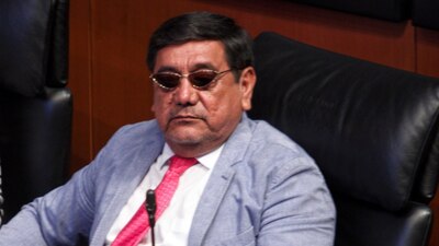 El senador Félix Salgado Macedonio durante una sesión ordinaria de la Cámara Alta