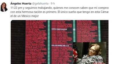 La diputada Ángeles Huerta fue captada durmiendo en su curul