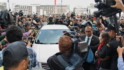 El virtual candidato electo llegó a Palacio Nacional este martes
