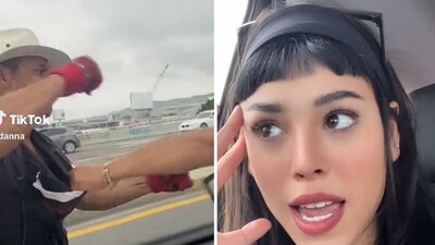 La cantante grabó su reacción ante la pelea