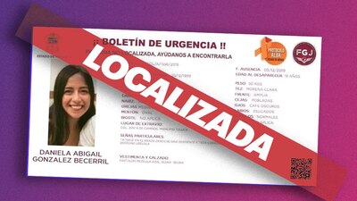 Las autoridades informaron que la joven se encuentra en casa y en buen estado de salud