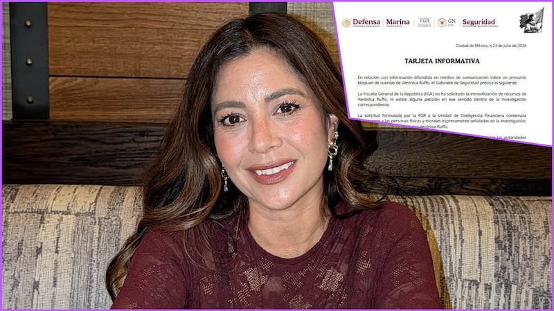 Gabinete de Seguridad niega bloqueo de cuentas de Verónica Ruffo