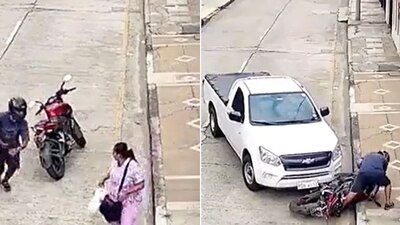 En redes sociales circulan imágenes del momento en el que se frustró el asalto