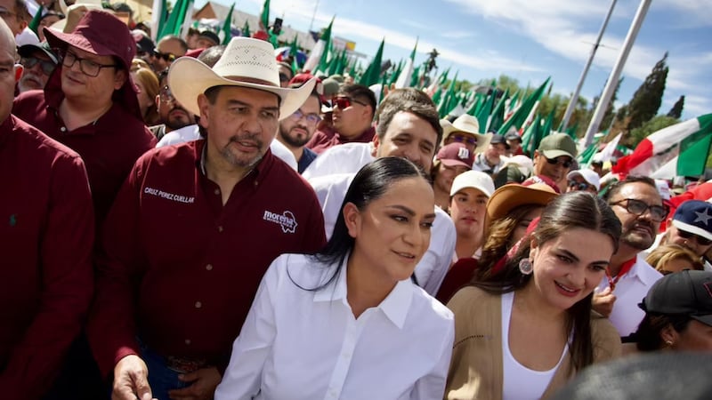 Ariadna Montiel y Andy López Beltrán encabezan marcha de Morena contra Maru Campos en Chihuahua