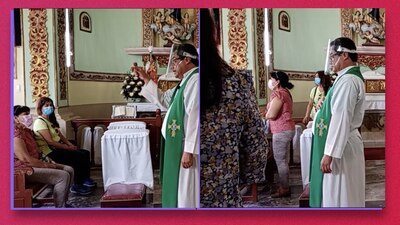 Una misa se vio interrumpida debido al tiroteo que se presentó a las afueras de la iglesia