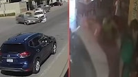 VIDEO: Auto choca contra birriería y niña se salva de milagro tras quedar a centímetros del vehículo