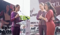 Senadora morenista lleva a ‘Claudita’, doble de Sheinbaum, a su informe legislativo
