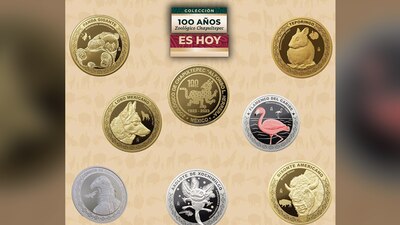 Entre las medallas resaltan la presencia del ajolote y el lobo mexicano