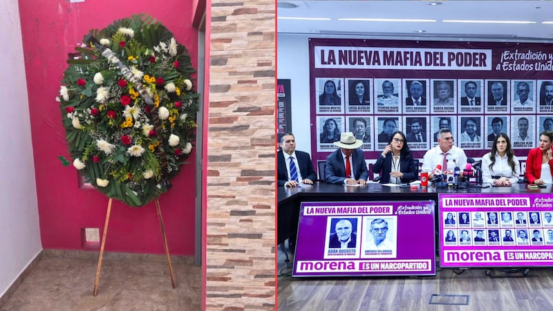 Dejan corona fúnebre en casa de la diputada Paola Gárate; líder del PRI responsabiliza a Morena