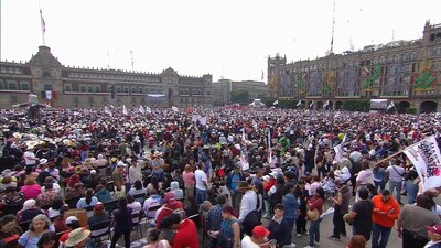 Previo al informe de AMLO, el Zócalo reporta pocos espacios por ocupar