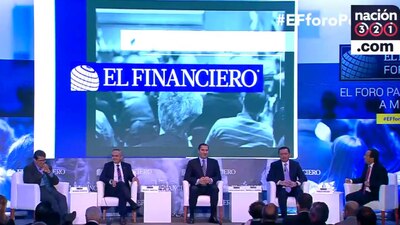 De izquierda a derecha: Monreal, Mancera, Moreno Valle, Osorio Chong y Pablo Hiriart (moderador)