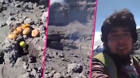 VIDEO: Hombre escala el Popocatépetl para dejarle una ofrenda y se pone a llorar