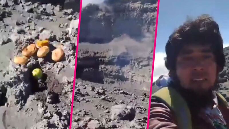 VIDEO: Hombre escala el Popocatépetl para dejarle una ofrenda y se pone a llorar