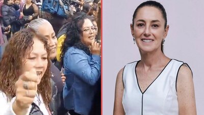 Un grupo de simpatizantes corea el nombre de Claudia Sheinbaum en el TEPJF