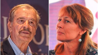 Vicente Fox Quesada, expresidente de México y Tatiana Clouthier, coordinadora de campaña de AMLO