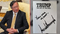 ¡En fan! Gustavo Petro presume autógrafo y foto con Trump tras su reunión en la Casa Blanca