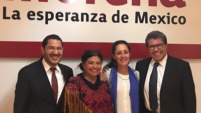 Batres, Sheinbum (azul) y Monreal son los principales rostros, pero hay más