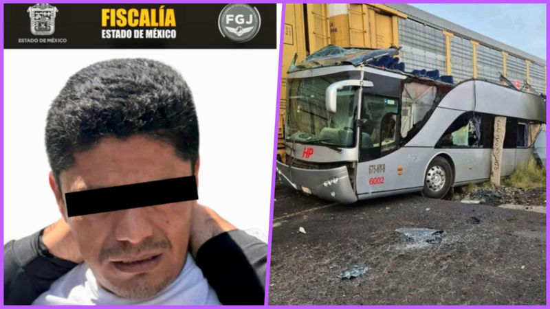 Cae chofer de autobús que intentó ganar el paso al tren y murieron 10 personas