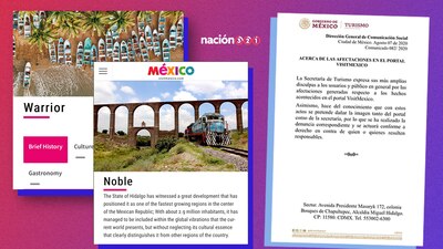 El portal en inglés de Visit México se hicieron traducciones para estados y ciudades las cuales fueron criticadas