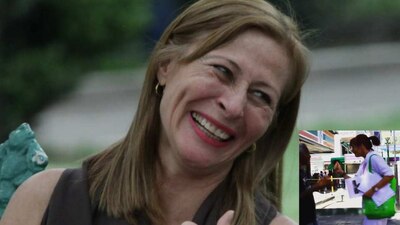 La diputada aprovechó un momento para salirse de la rutina