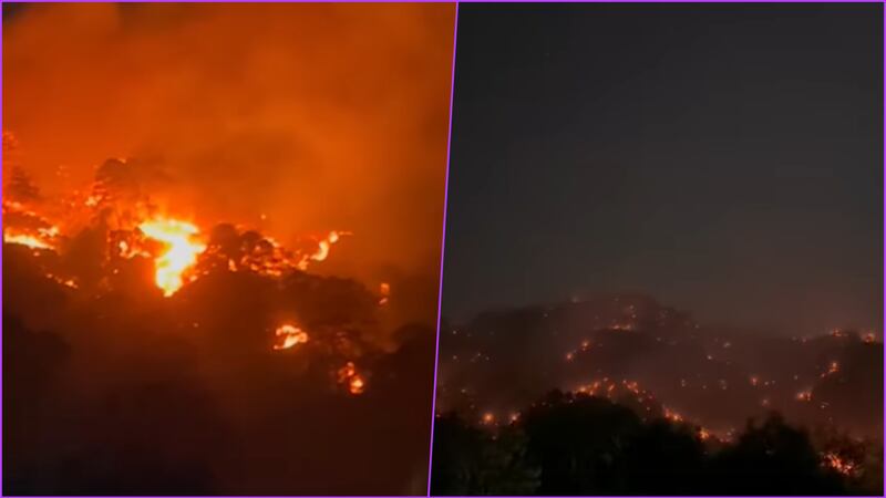 VIDEO: Incendio en Tepoztlán se agrava por fuertes vientos
