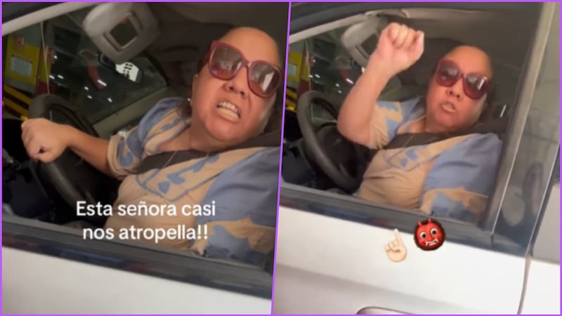 VIDEO: Señora se viraliza tras casi atropellar a jovenes y la apodan ‘Lady Tronchatoro’