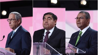 Los candidatos Enrique Cárdenas, Miguel Barbosa y Alberto Jiménez